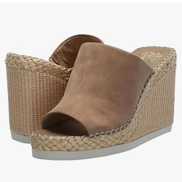 Vince Camuto Shoes - NEW Vince Camuto Brissia Wedge Espadrille Sandals  Size 11  Tortilla Tan Nubuck